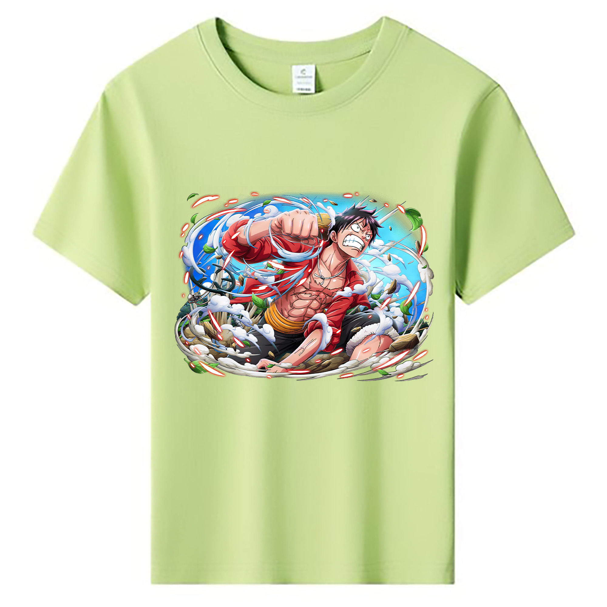 ワンピース モンキー・D・ルフィ ONE PIECE Monkey D. Luffy 綿100％キッズTシャツ（フロントプリント）